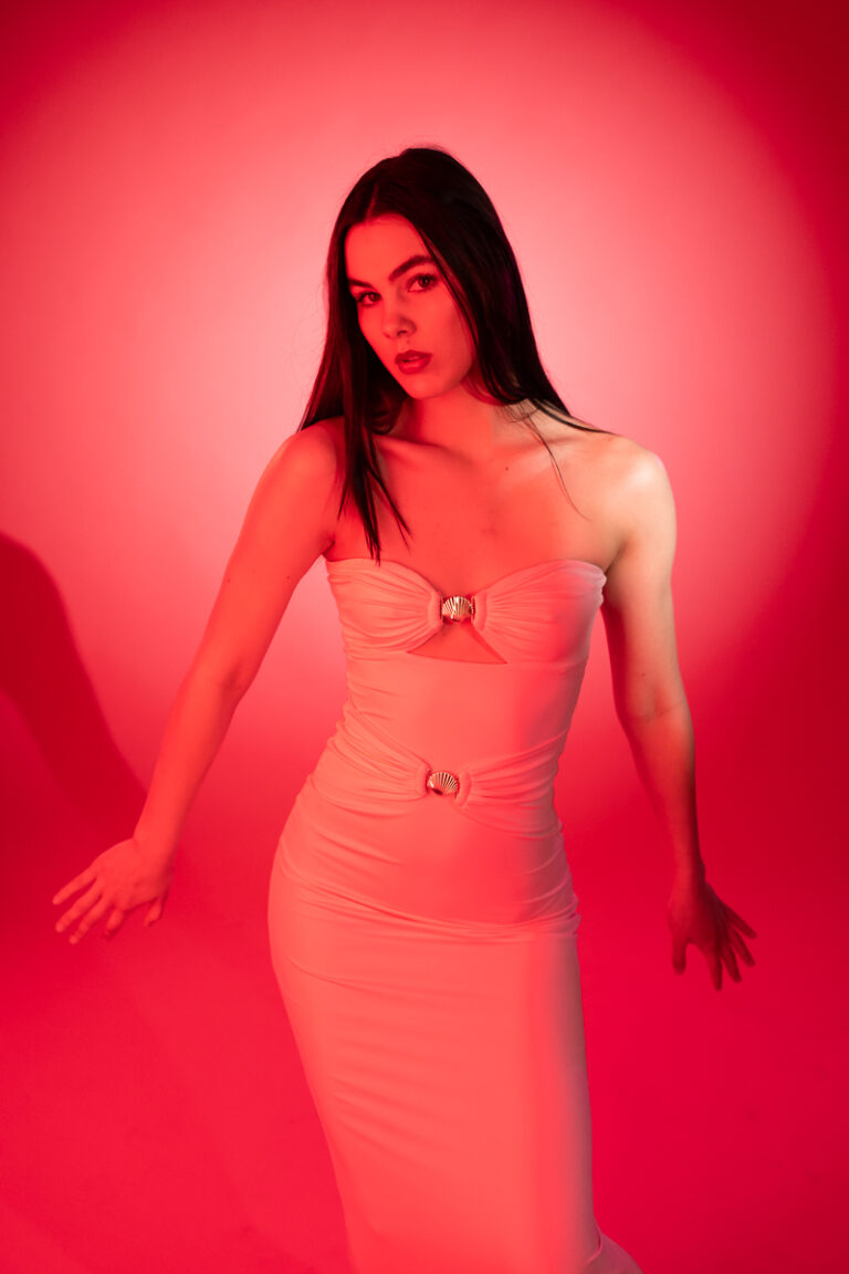 The Models model Elizabeth showcasing Cog's Colours of the week