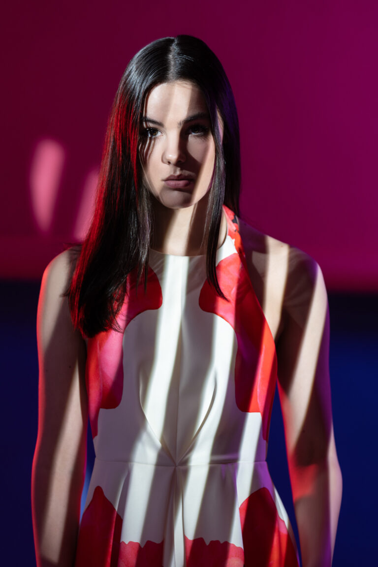 The Models' model Elizabeth showcasing Cog's Colours of the week